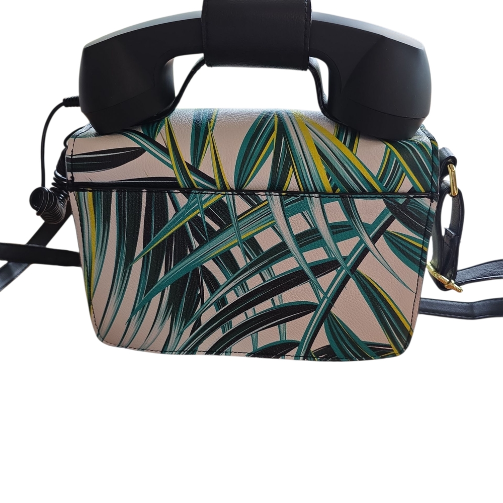 Betsey Johnson Black and Green Crossbody " CALL ME" Bag. - Picture 2 of 10